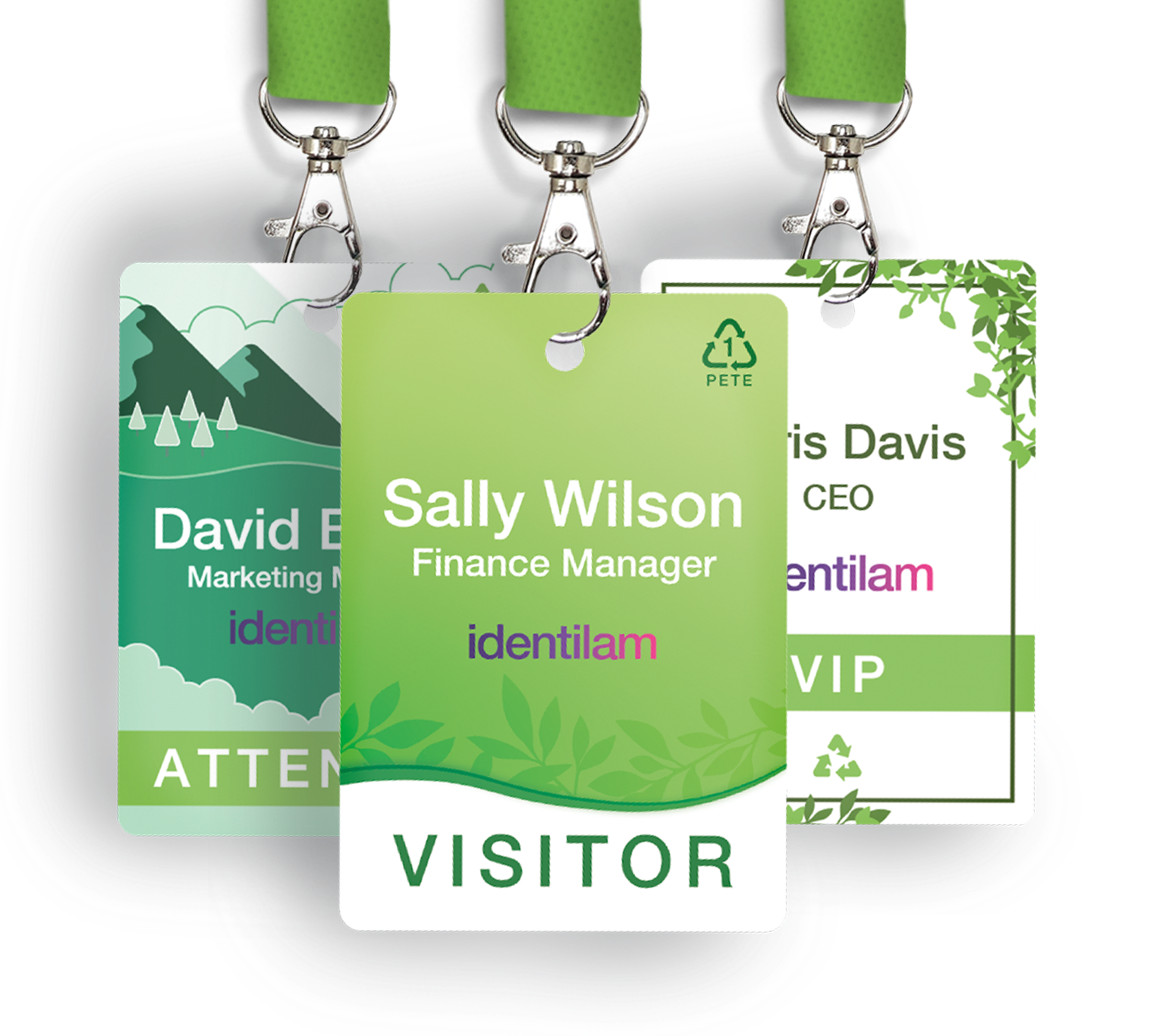 Recyclable badges | Eco friendly conference badges | identilam